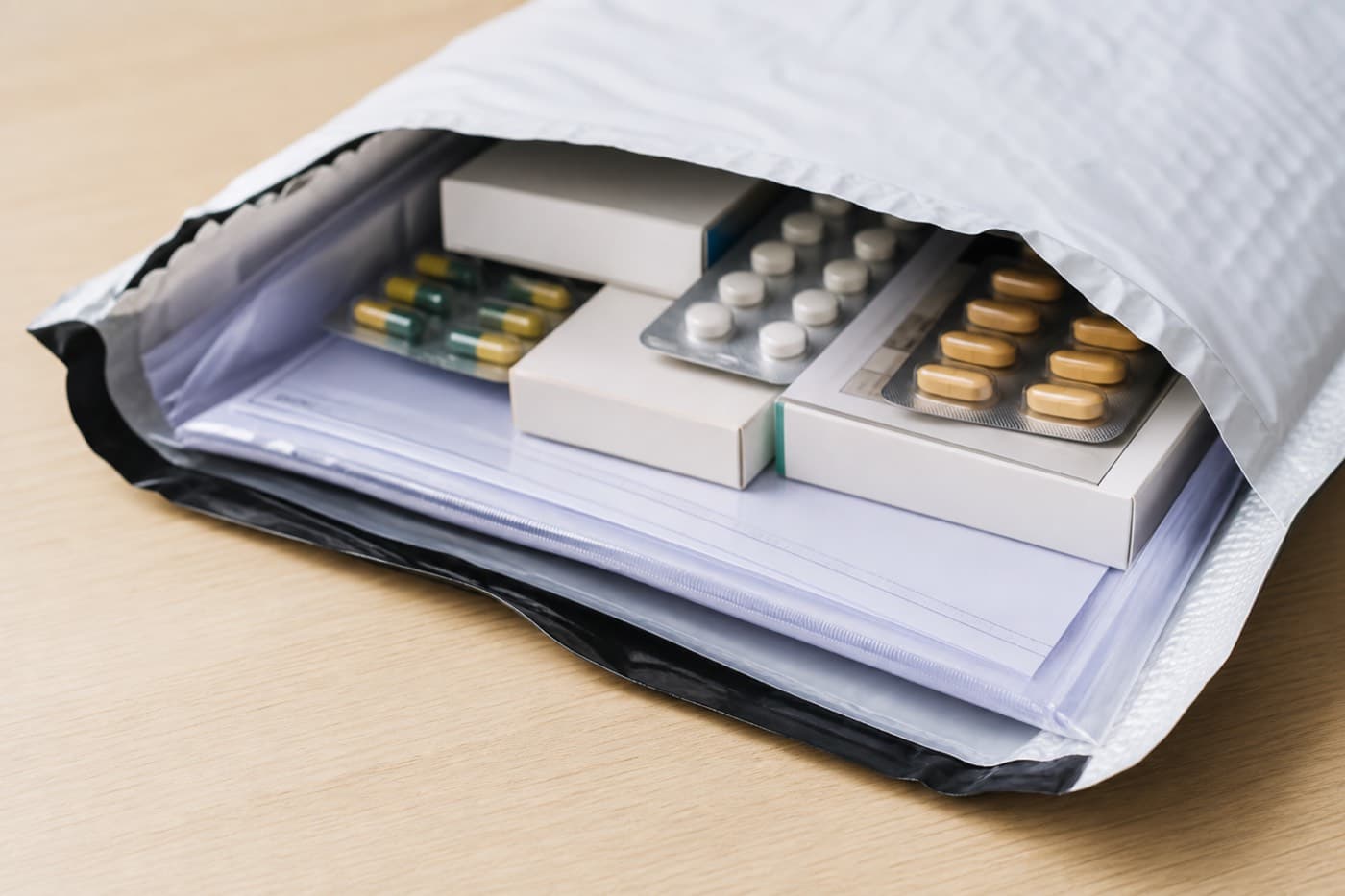 Medicine courier packing prescription packages for personal shipping from India